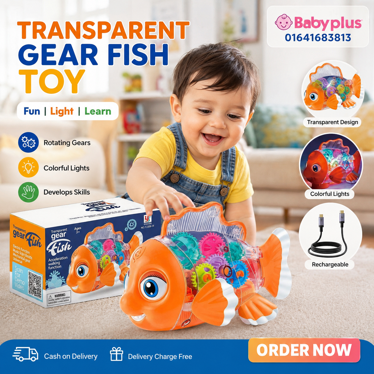 Transparent Fish Rechargeable